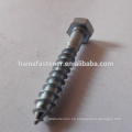 Cincado galvanizado Tornillo de madera de cabeza hexagonal, caliente galvanizado Tornillo de madera, tornillo de madera de medio hilo